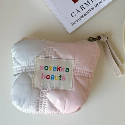 Stripes Plush Coin Purse Cute Key Money Card Case Bags Small Coin Bags for Women