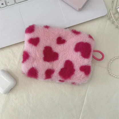 Heart Printed Cute Small Lipstick Cosmetic Bag