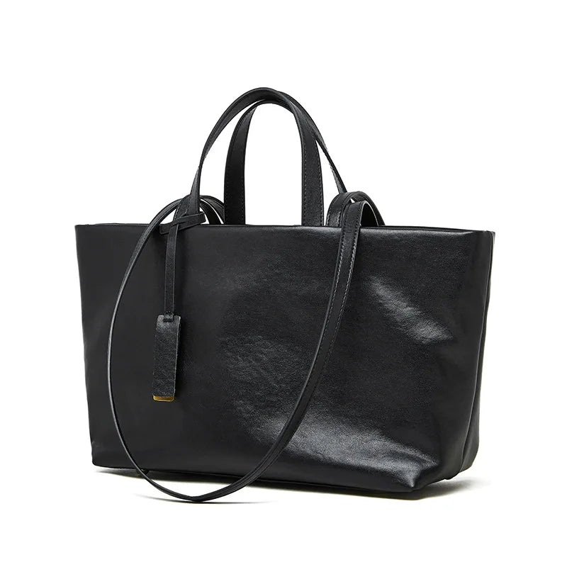 Large Capacity Soft Leather Korean Styled Bag