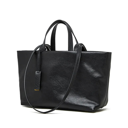 Large Capacity Soft Leather Korean Styled Bag