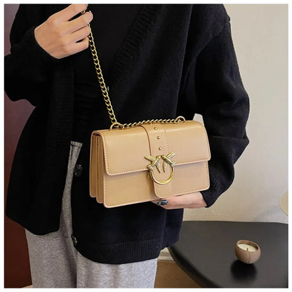 Korean Style Chain Strap Mini Square Crossbody Bag-Adjustable