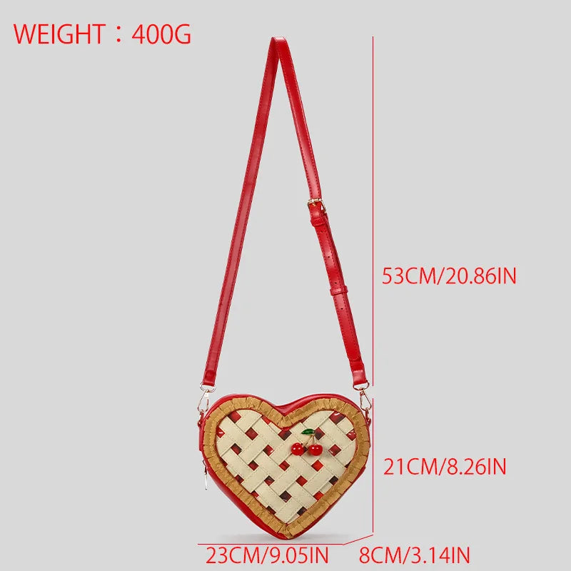 Sweet Love Hearts Shaped Crossbody Bag for Women