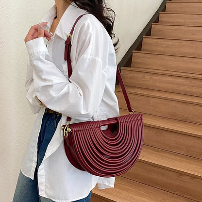 Evening Clutch Purses for Women Golden Noodle Half Moon Crossbody Bag