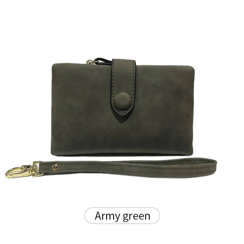 Women's Short Frosted Wallet Korean Multi Card Slot Wallet