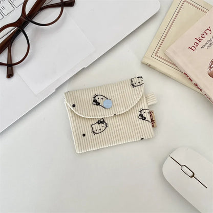 Floral Corduroy Card Small Coin Pouch