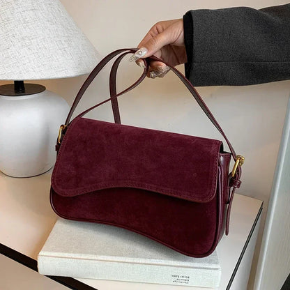 Velvet Fashionable Minimalist Versatile Practical Shoulder Bag