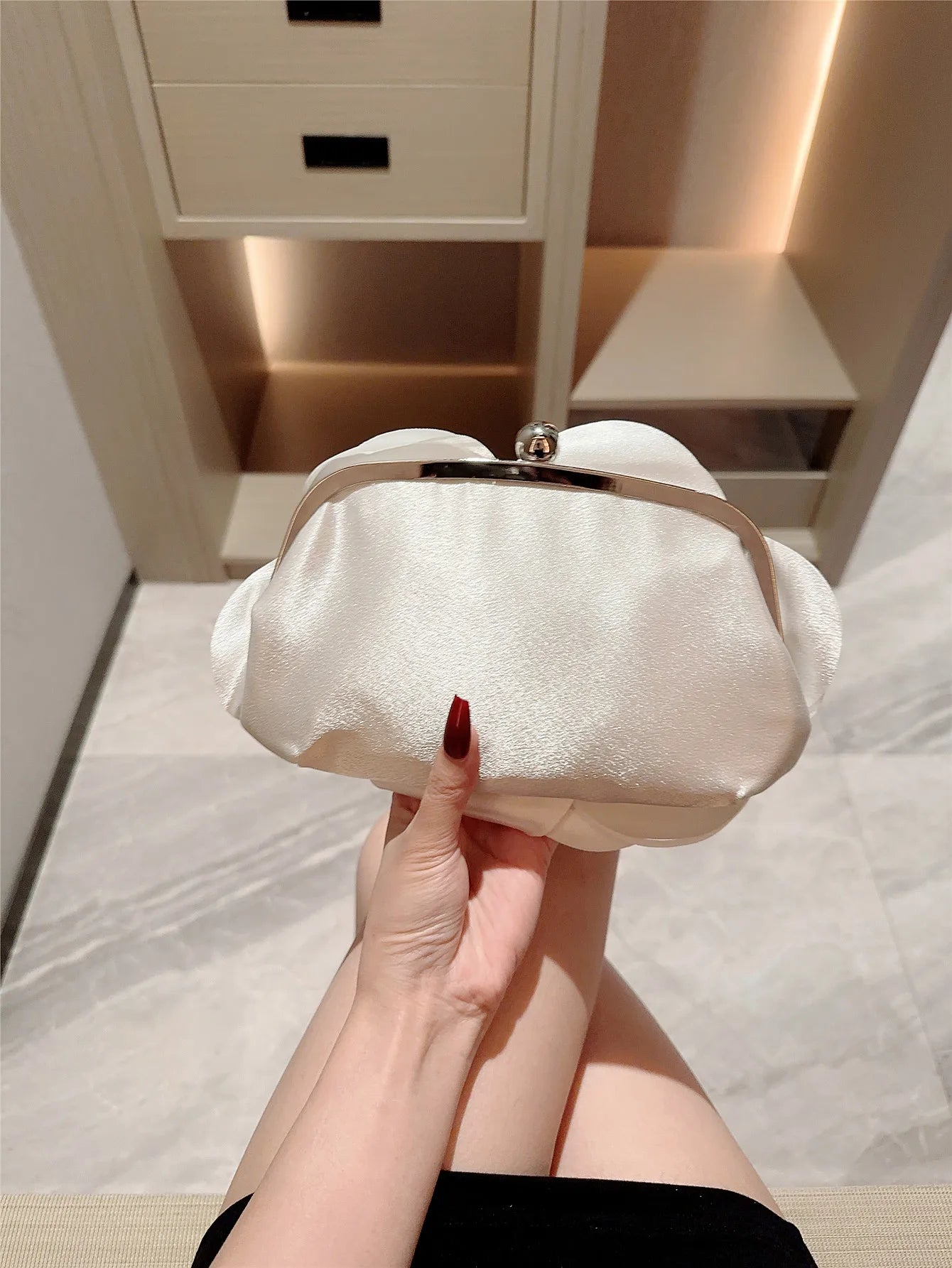 Dinner Bag Flower Clutch Bag White Romantic Wedding Bag