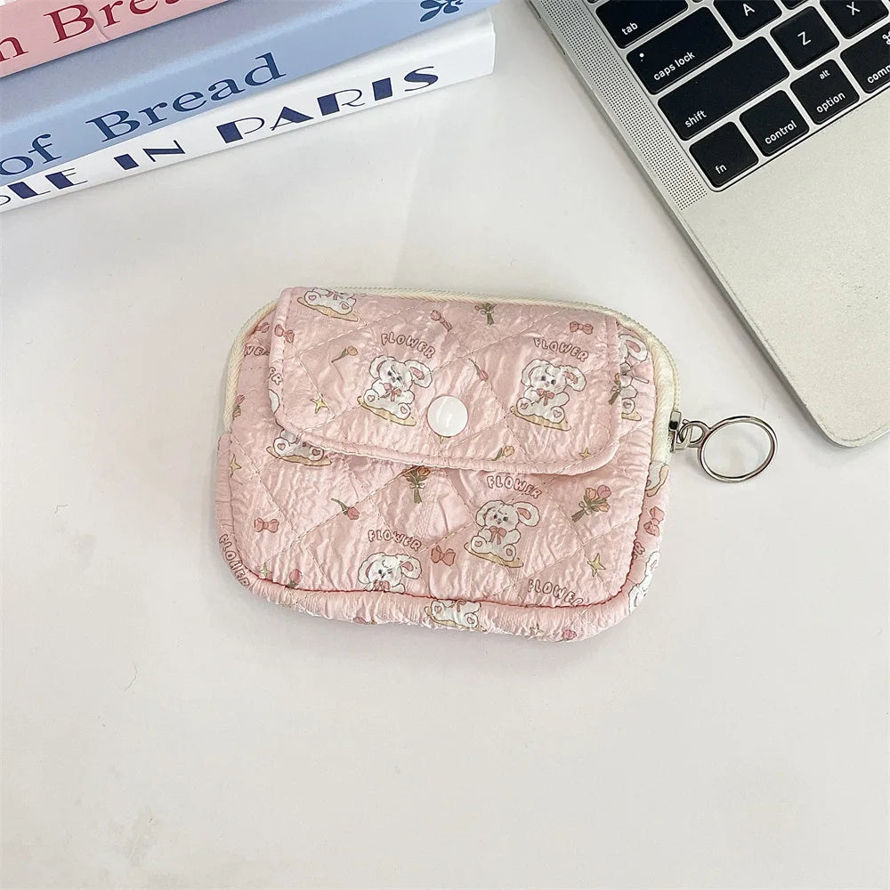 Cute Cartoon Small Travel Cosmetic Lipstick Earphone Card Portable Storage Bag
