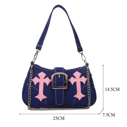 Metal Buckle Simple Casual Canvas Tote Bags