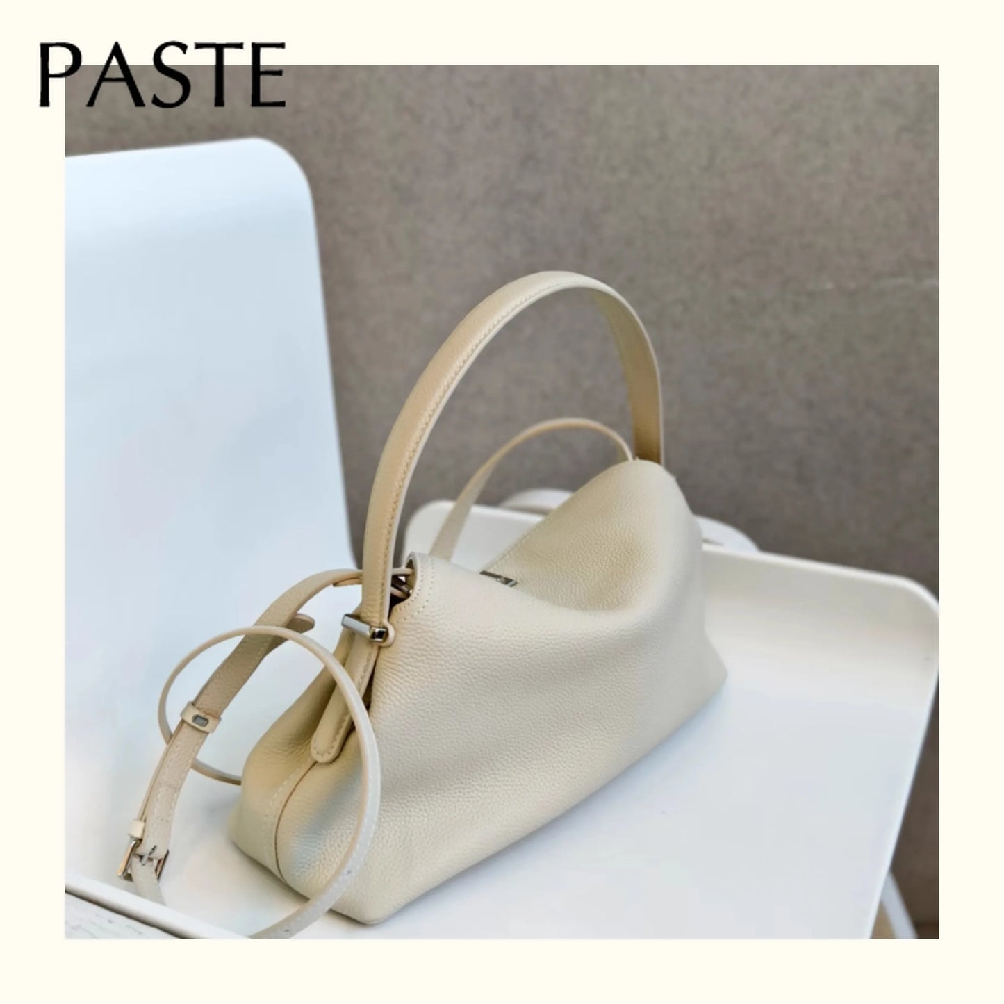 Sweet and Fluffy Shape Beige Pink Leisure Tote