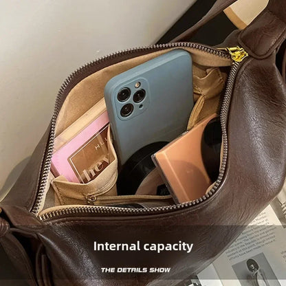 Large Capacity Solid Soft Shoulder Bags