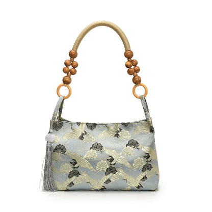 Embroidered National Style Hasp Sewing Thread Shoulder Bags