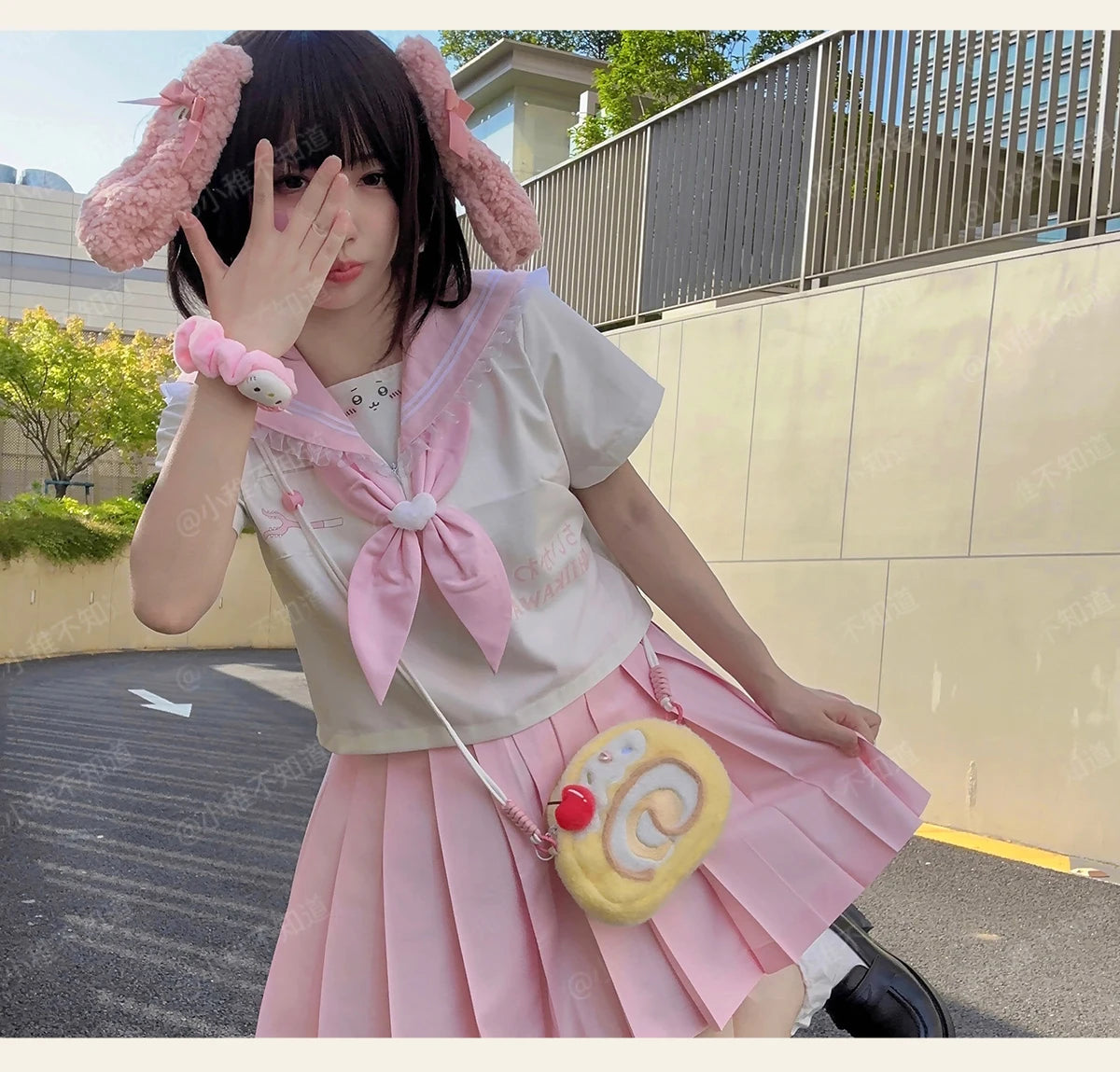 Kawaii Original Soft Girl Swiss Roll Change Bag Crossbody Bag