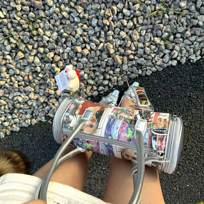 Y2K Riri Girls PU Cylinder Shoulder Bag