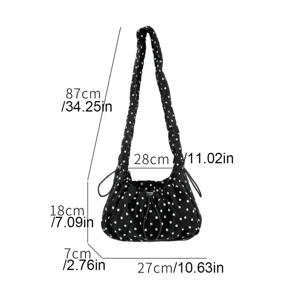 Drawstring Pleated Dumpling Bag for Outdoor Travel Clutch
