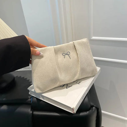 Bow Corduroy Evening Purse